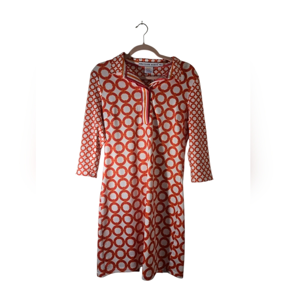 Gretchen Scott Designs Orange Polo Collar Dress